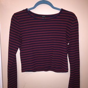 Burgundy and black long sleeve